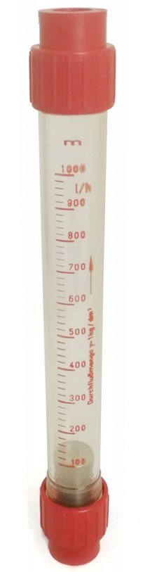 Flödesmätare komplett till 1000 l/tim